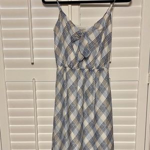 Joie Silk Midi Strappy Plaid Dress
